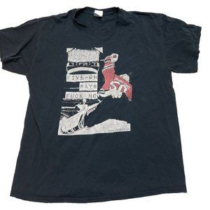 Cory Crawford Detroit Red Wing Hockey Black Shirt Graphic Shirt Mens Size L